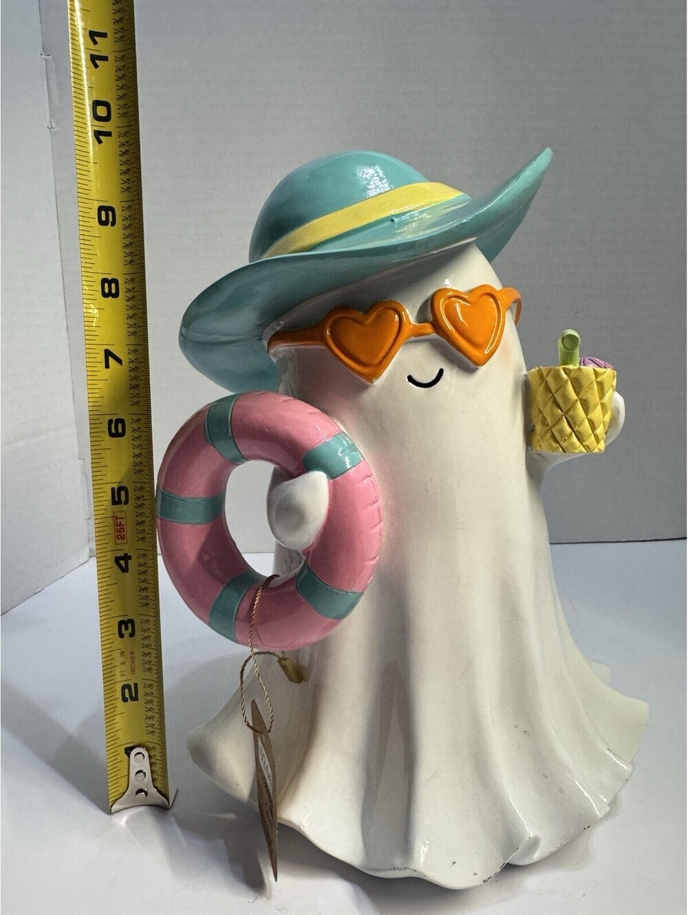 Summerween Ghost w/ Sun Hat, Pool Floaty, Pineapple Drink, & Sunshades NWT